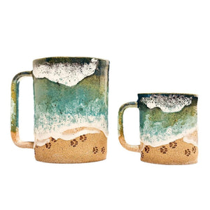 Paw Print Ocean Shoreline Mug