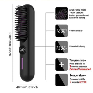 Portable Cordless Straightener Brush