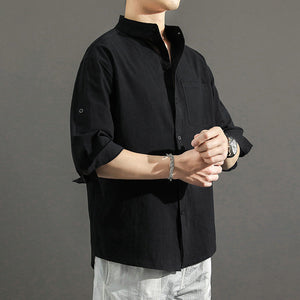 Solid Color Loose Casual Men's Shirt