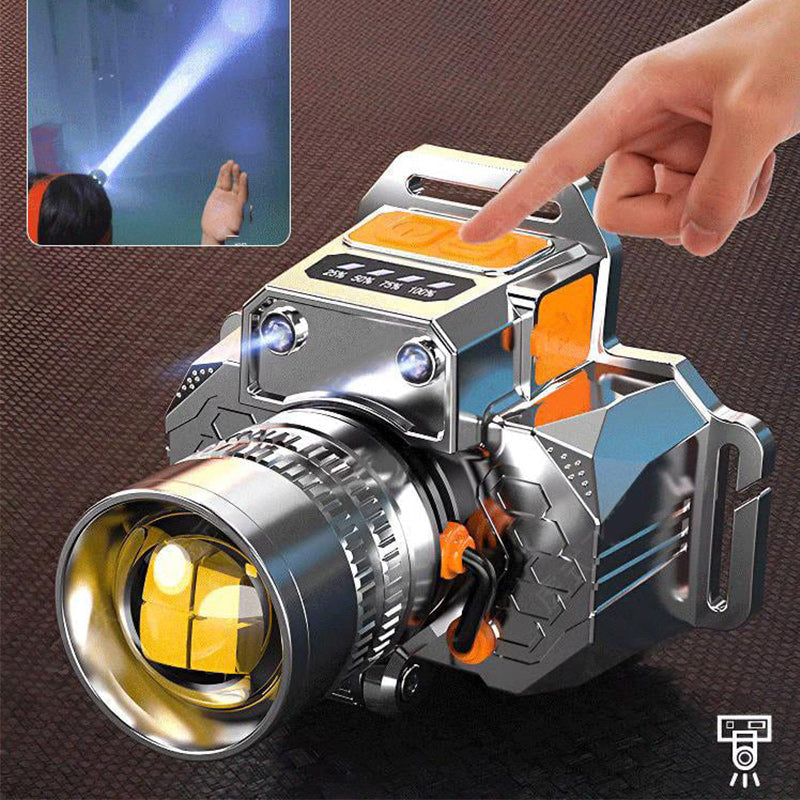 Head-Mounted Induction Zoomable Super Bright Flashlight