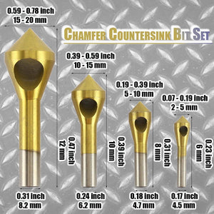 4pcs/set Countersink Deburring Drill Bit