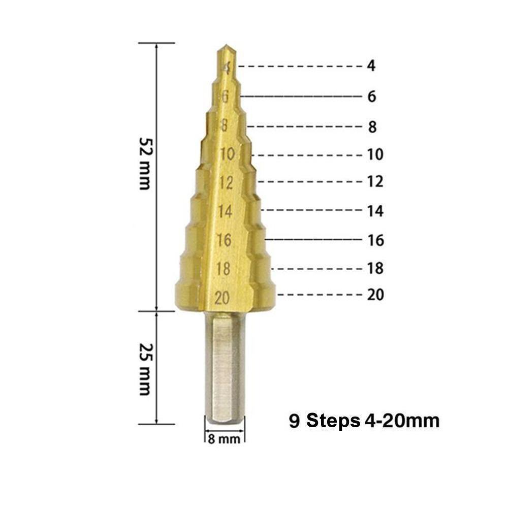 Titanium Step Drill Bit Set