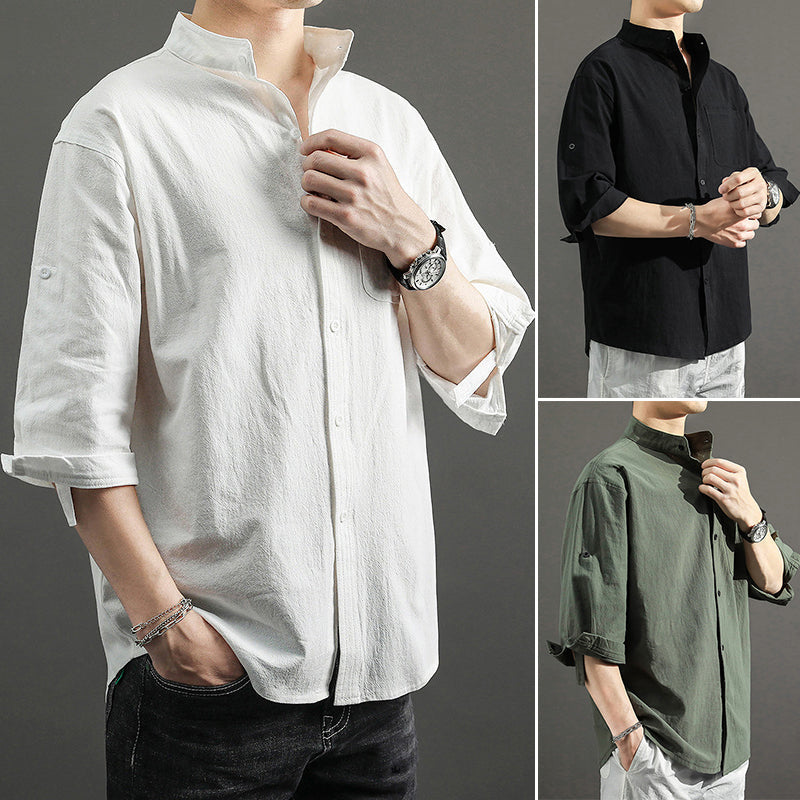 Solid Color Loose Casual Men's Shirt