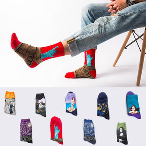 Classic Art Patterned Mid Socks