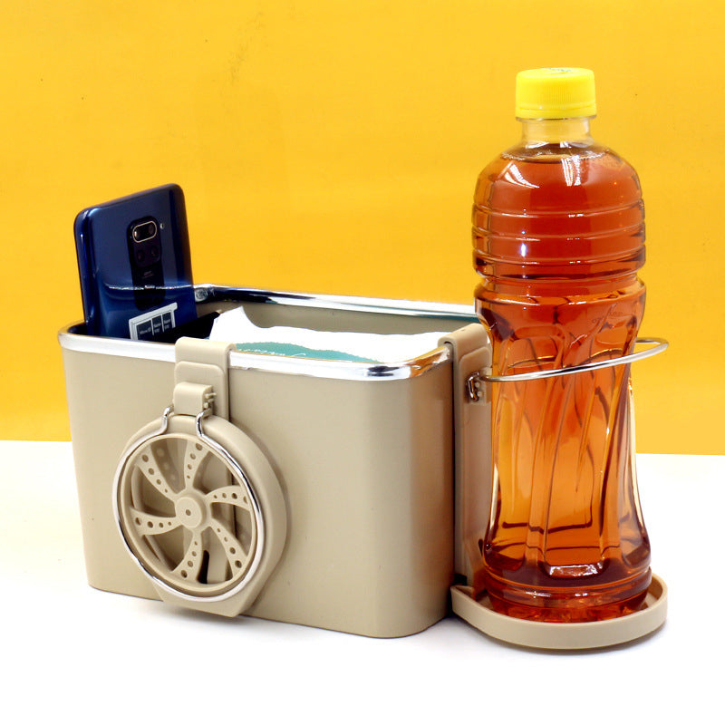 Multifunctional Car Tissue Box with Bottle Holder