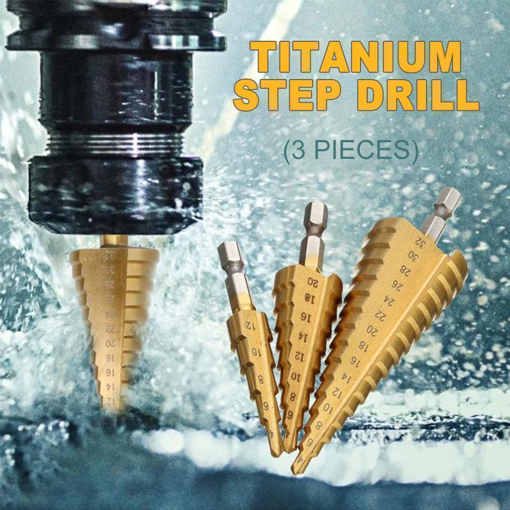 Titanium Step Drill Bit Set