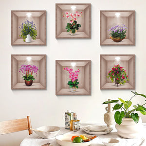 3D Flowers Vase Wall Sticker