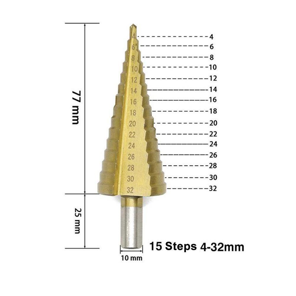 Titanium Step Drill Bit Set