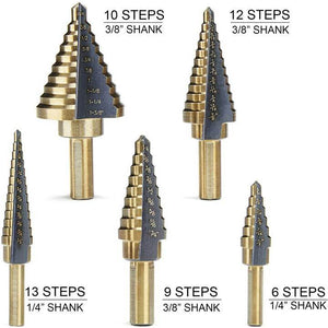 Titanium Step Drill Bit Set