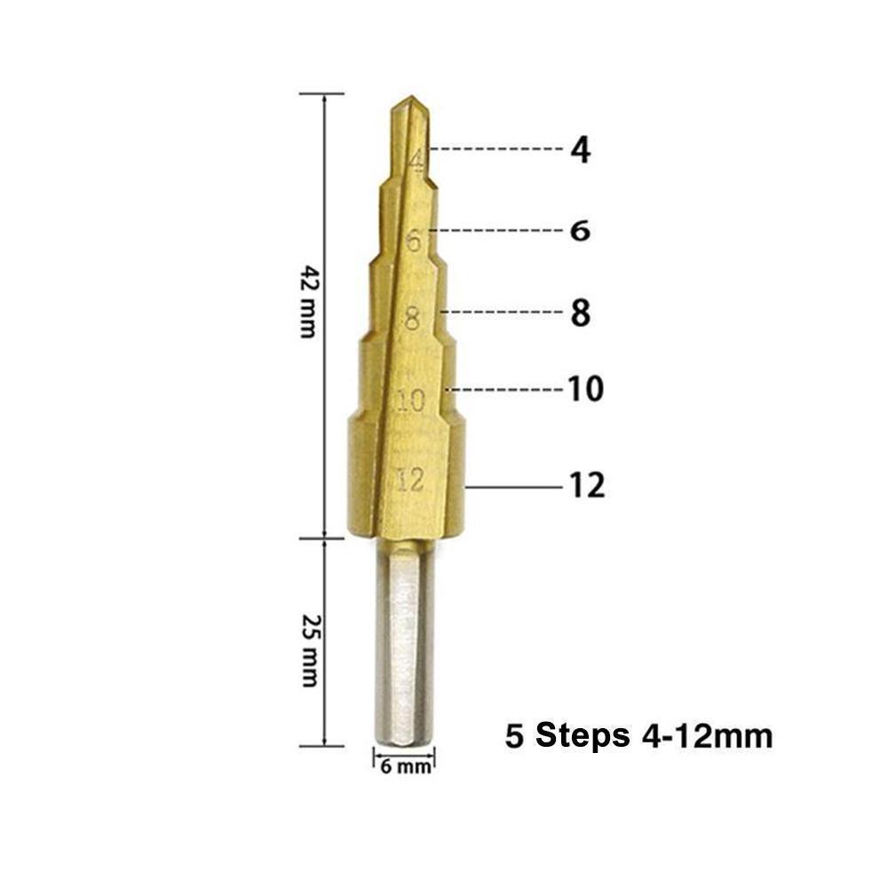 Titanium Step Drill Bit Set