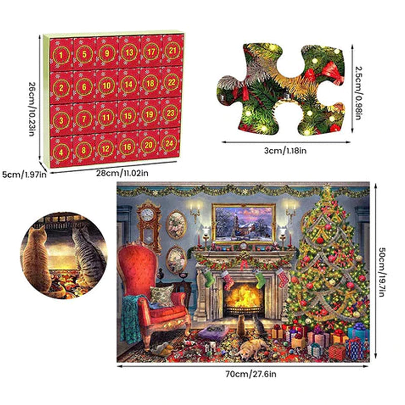 Christmas Advent Calendar Jigsaw Puzzle Blind Box 1000/1008pcs