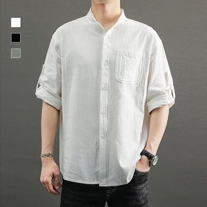 Solid Color Loose Casual Men's Shirt