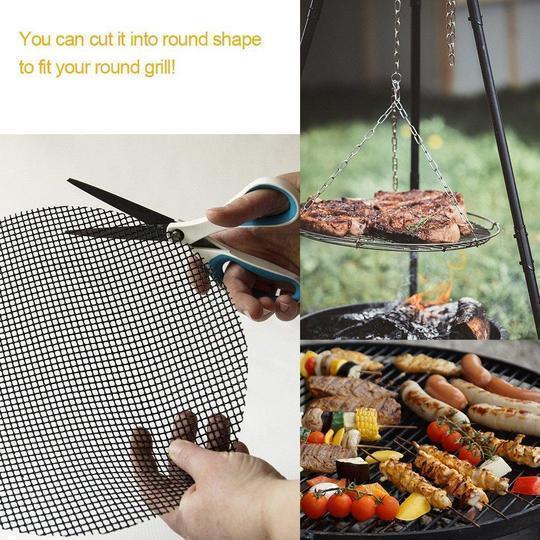 🔥Hot Sale-55% OFF🔥Teflon Non-stick BBQ Grill Mesh Mat for Reusable Cleaning