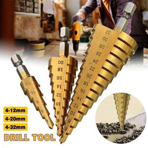 Titanium Step Drill Bit Set